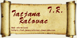 Tatjana Ralovac vizit kartica